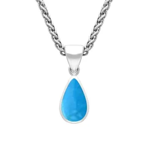Sterling Silver Turquoise Dinky Pear Necklace