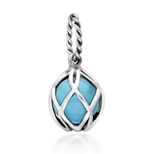 Sterling Silver Turquoise Emma Stothard Silver Darling 8mm Float Charm
