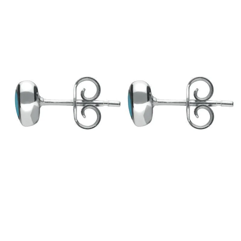 Sterling Silver Turquoise Framed Heart Stud Earrings