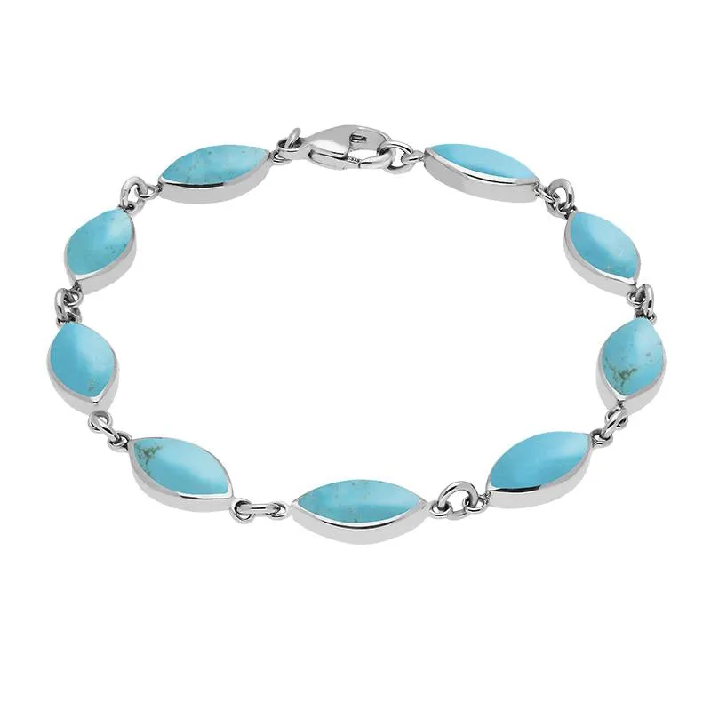 Sterling Silver Turquoise Marquise Bracelet