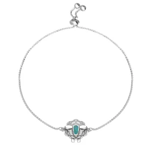 Sterling Silver Turquoise Sheep Adjustable Bracelet