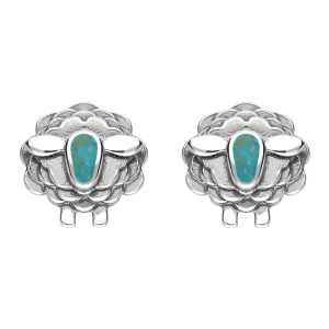 Sterling Silver Turquoise Sheep Stud Earrings
