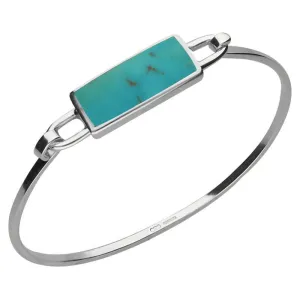 Sterling Silver Turquoise Slim Oblong Bangle