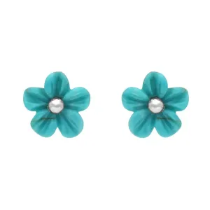 Sterling Silver Turquoise Tuberose 8mm Desert Rose Stud Earrings
