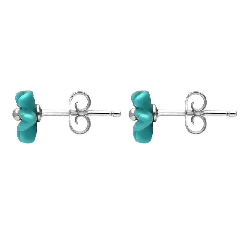 Sterling Silver Turquoise Tuberose 8mm Desert Rose Stud Earrings