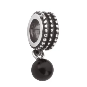 Sterling Silver Whitby Jet Beaded Dropper Charm