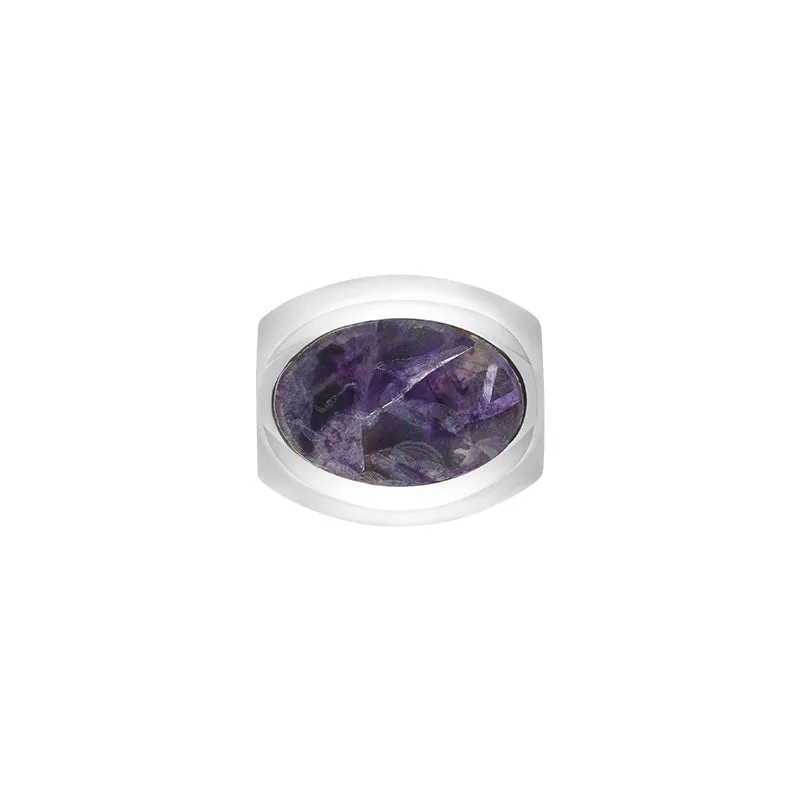 Sterling Silver Whitby Jet Blue John Magnetic Charm