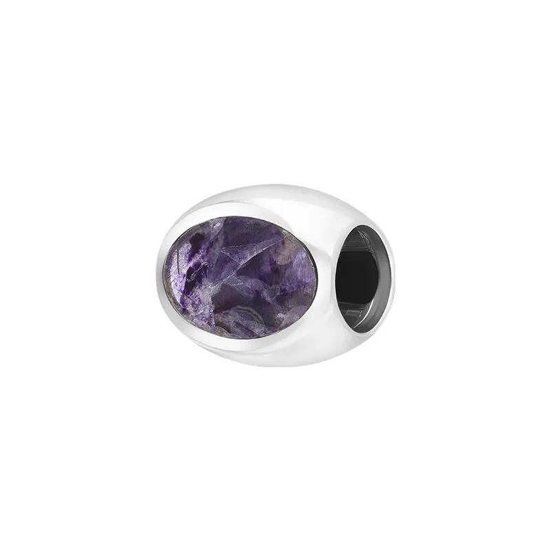 Sterling Silver Whitby Jet Blue John Magnetic Charm