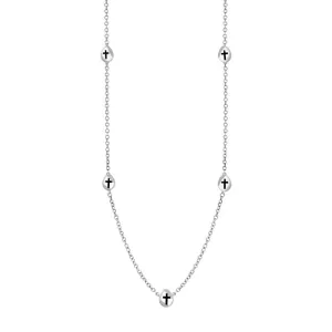 Sterling Silver Whitby Jet Cross Link Disc Chain Necklace