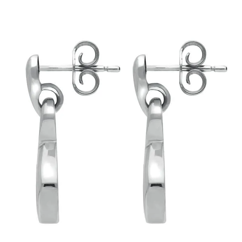 Sterling Silver Whitby Jet Freeform Pentagon Drop Earrings D