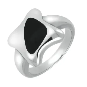 Sterling Silver Whitby Jet Freeform Star Shaped Ring