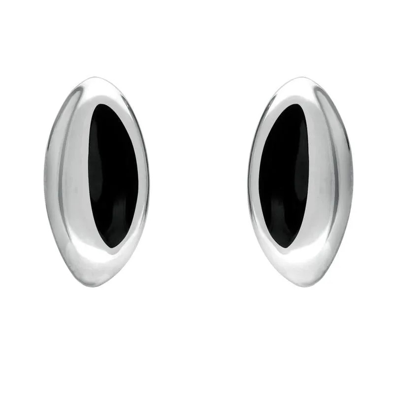 Sterling Silver Whitby Jet Heritage Freeform Stud Earrings D