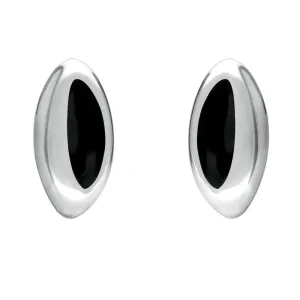 Sterling Silver Whitby Jet Heritage Freeform Stud Earrings D