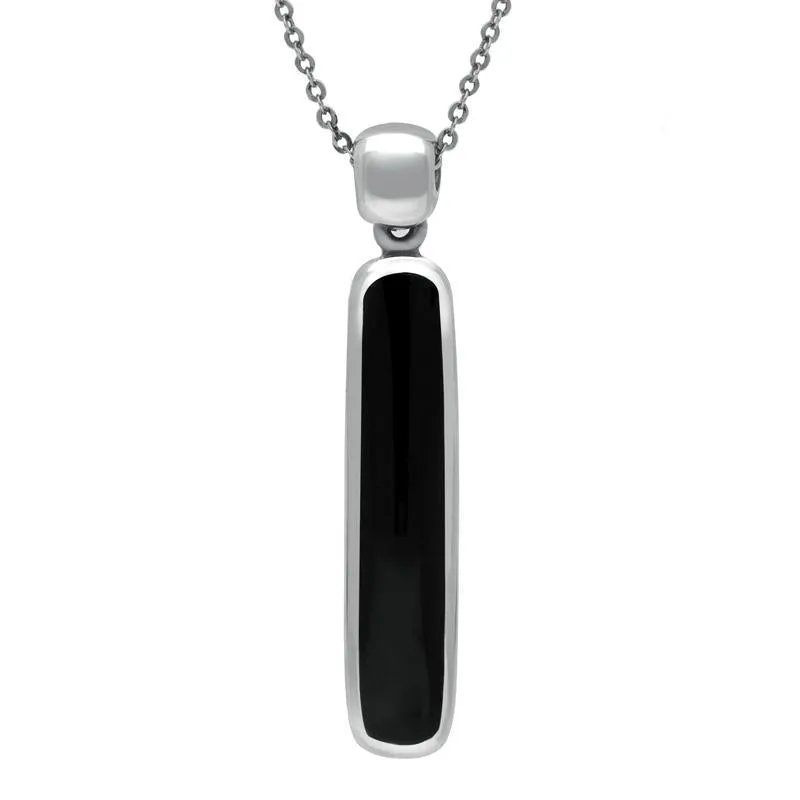 Sterling Silver Whitby Jet Organic Oblong Four Piece Set