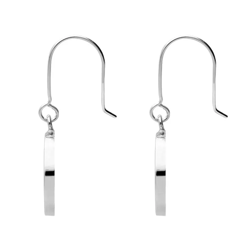 Sterling Silver Whitby Jet Round Tree Drop Earrings