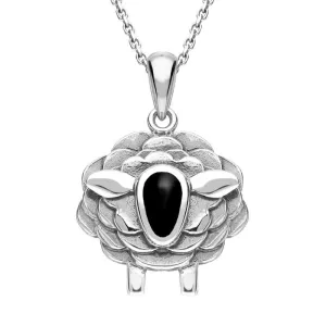 Sterling Silver Whitby Jet Sheep Necklace