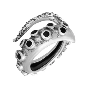 Sterling Silver Whitby Jet Tentacle Ring