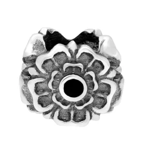 Sterling Silver Whitby Jet Three Rose Charm