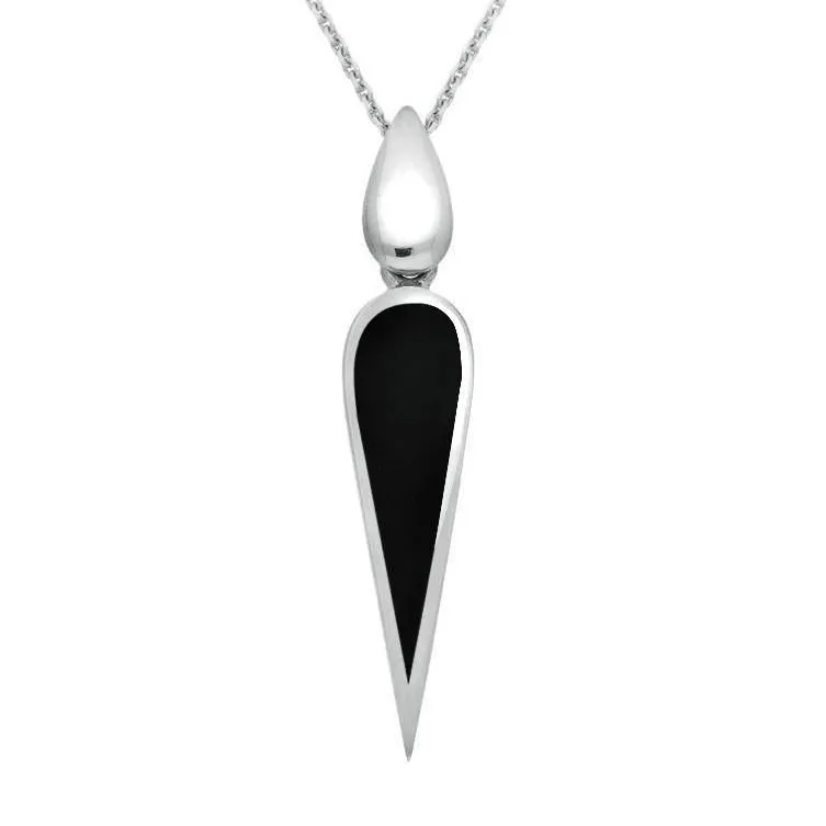 Sterling Silver Whitby Jet Toscana Pear Drop Two Piece Set