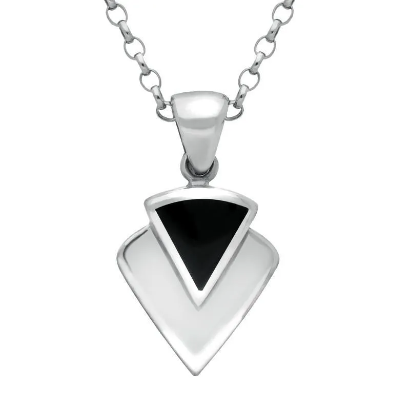 Sterling Silver Whitby Jet Triangular Arrowhead Necklace