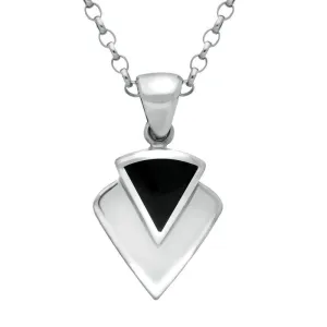 Sterling Silver Whitby Jet Triangular Arrowhead Necklace