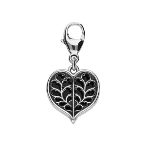 Sterling Silver Whitby Jet York Minster Heart Charm