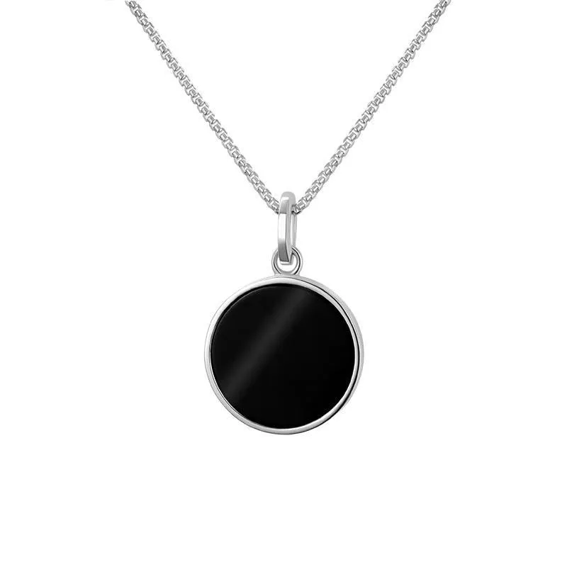 Sterling Silver Whitby Jet Zodiac Taurus Round Necklace