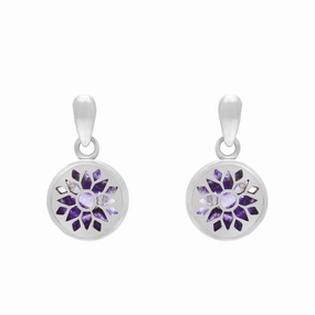 Sterling Silver 10mm Blue John Chatsworth Dcor Round Drop Earrings