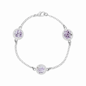 Sterling Silver 10mm Blue John Three Round Chatsworth Dcor Bracelet