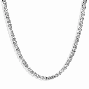 Sterling Silver 22 Inch Large Link Spiga Chain D