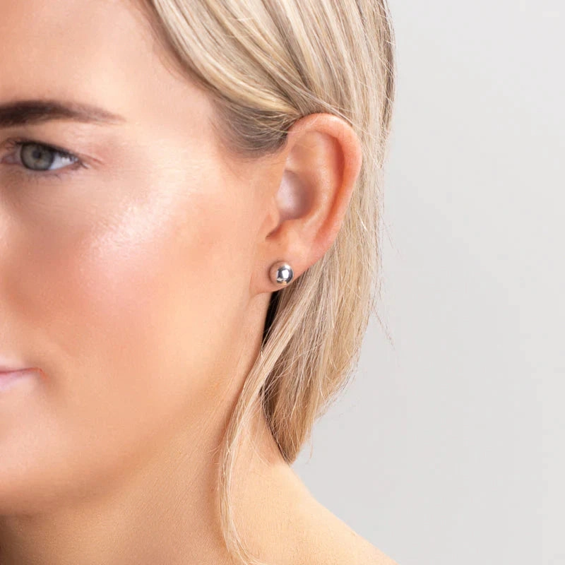 Sterling Silver 8mm Ball Stud Earrings