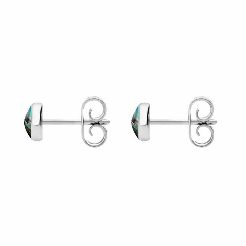 Sterling Silver Abalone 5mm Classic Small Round Stud Earrings