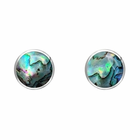 Sterling Silver Abalone 5mm Classic Small Round Stud Earrings