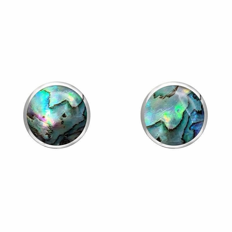 Sterling Silver Abalone 5mm Classic Small Round Stud Earrings