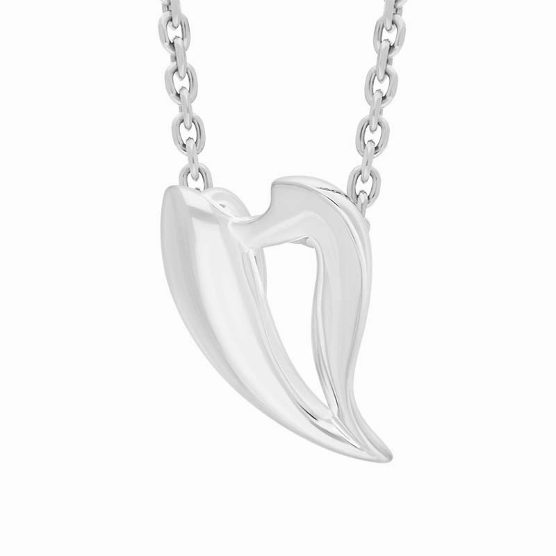 Sterling Silver Abstract Heart Necklace D