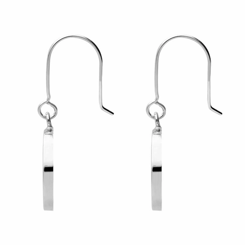 Sterling Silver Amber Round Tree Drop Earrings