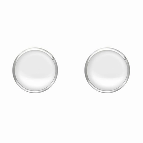 Sterling Silver Bauxite 6mm Classic Medium Round Stud Earrings