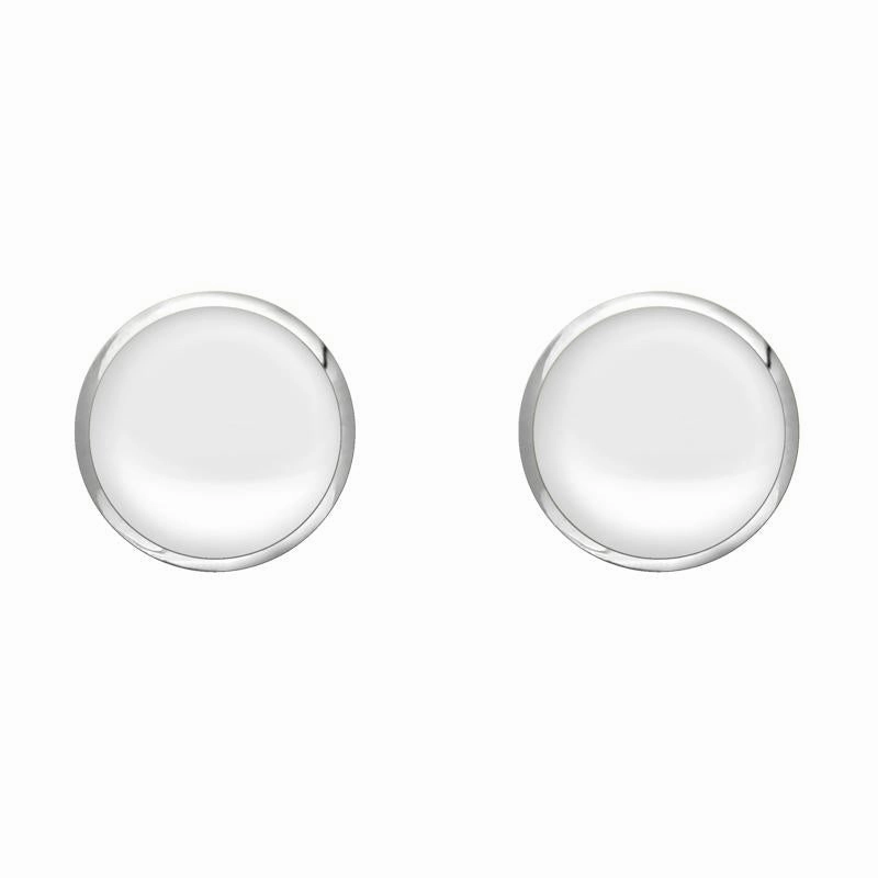 Sterling Silver Bauxite 6mm Classic Medium Round Stud Earrings