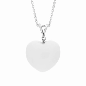 Sterling Silver Bauxite Extra Large Carved Heart Split Bail Necklace