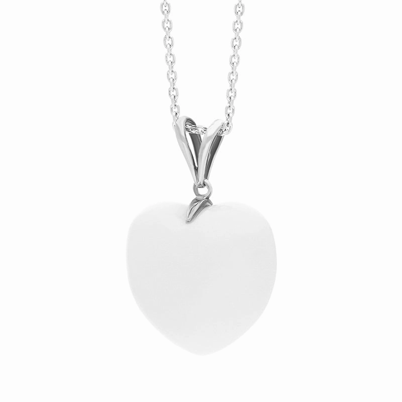 Sterling Silver Bauxite Extra Large Carved Heart Split Bail Necklace