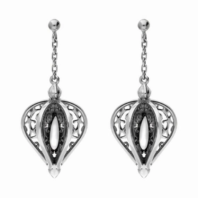Sterling Silver Bauxite Flore Filigree Drop Earrings
