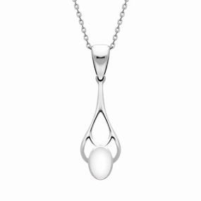 Sterling Silver Bauxite Large Oval Spoon Necklace