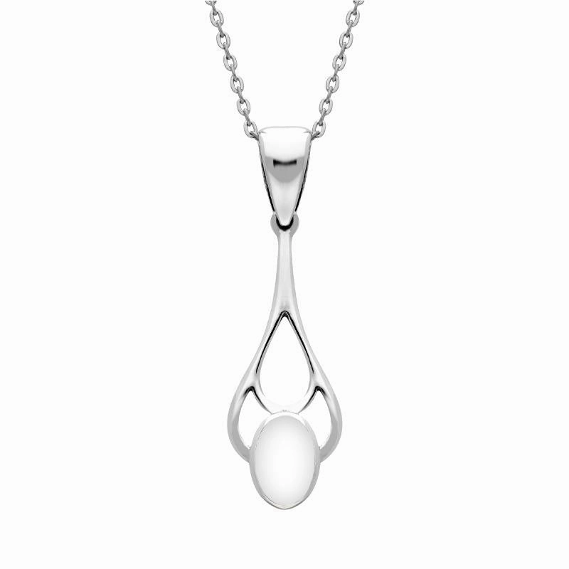 Sterling Silver Bauxite Large Oval Spoon Necklace