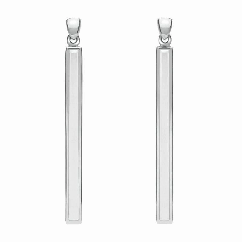Sterling Silver Bauxite Long Slim Drop Earrings