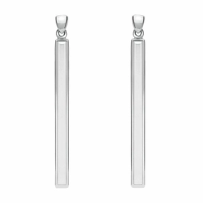 Sterling Silver Bauxite Long Slim Drop Earrings
