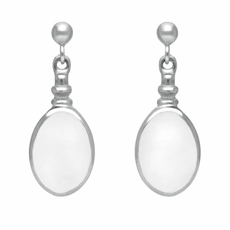 Sterling Silver Bauxite Oval Bottle Top Drop Earrings