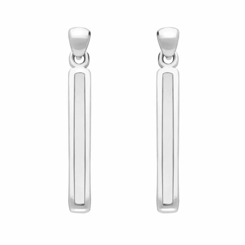 Sterling Silver Bauxite Short Slim Drop Earrings
