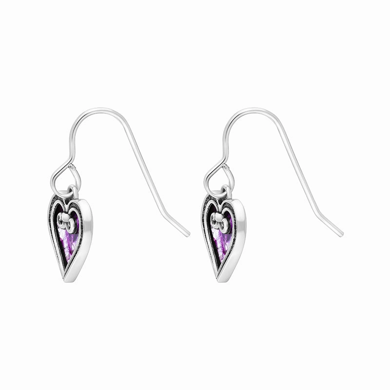 Sterling Silver Blue John Gate Heart Hook Earrings