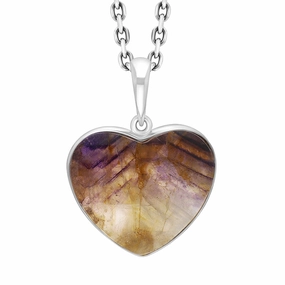 Sterling Silver Blue John Heart Necklace D