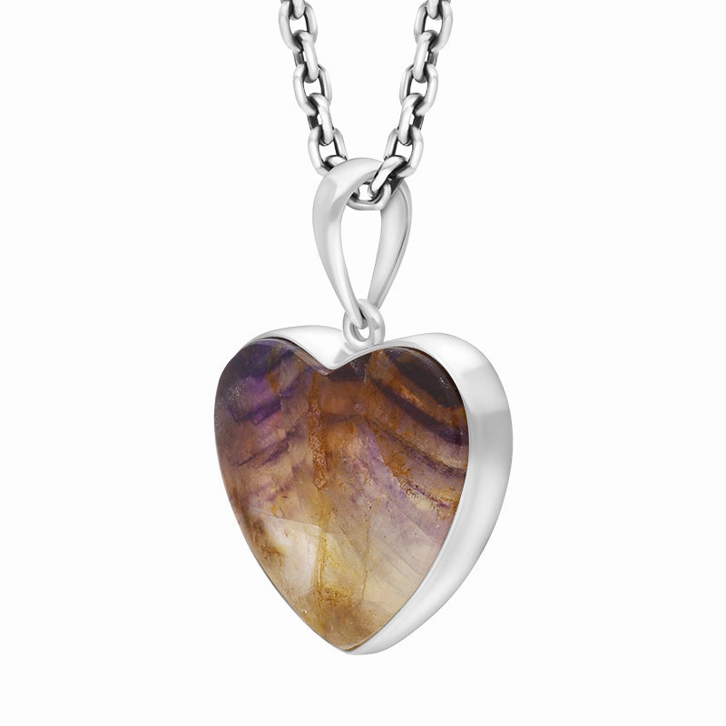 Sterling Silver Blue John Heart Necklace D